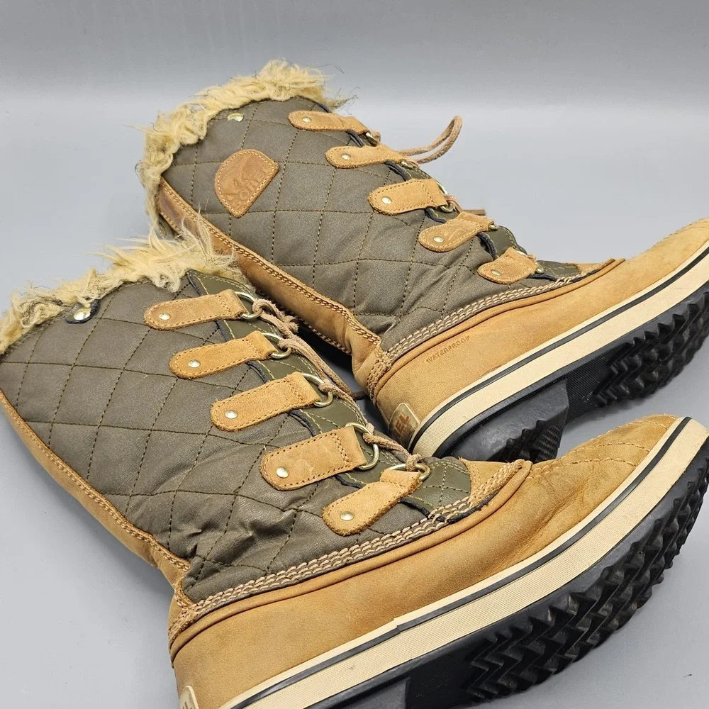 Sorel Tofino II Waterproof Winter Boots Womens Size 7.5 Camel Leather